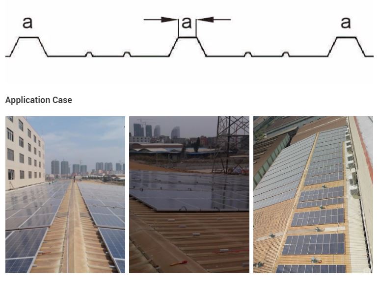 Trapezoidal metal roof solar rack profile