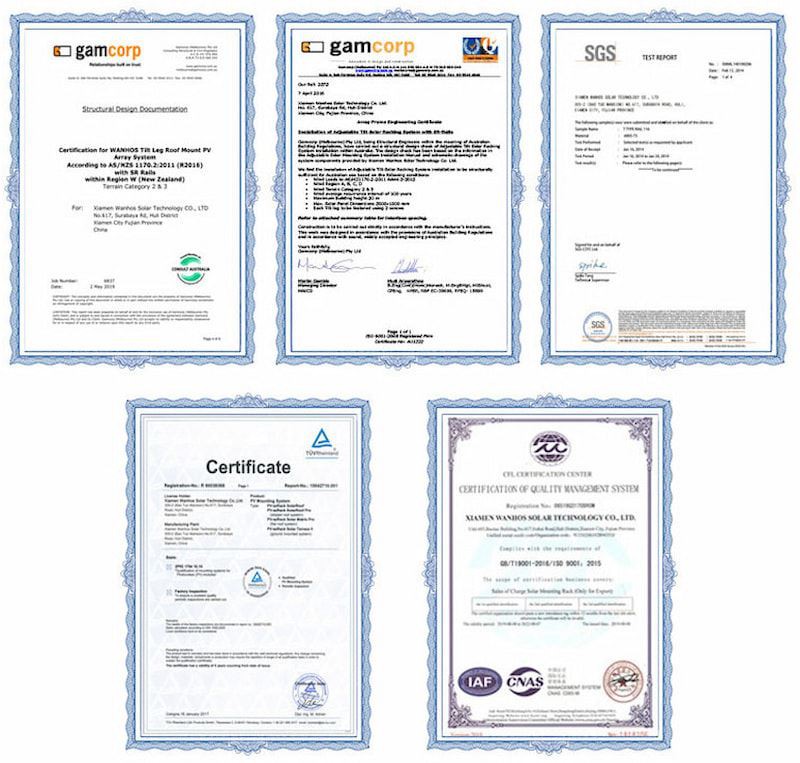 Certificate of Solar Car Parking Structures