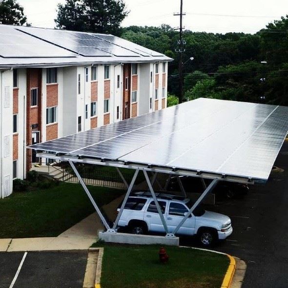 Solar Powered Parking Lot Real Scene